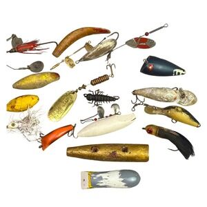 Vintage Fishing Lures Lot Antique Fishing Tackle Collection Antique Wooden